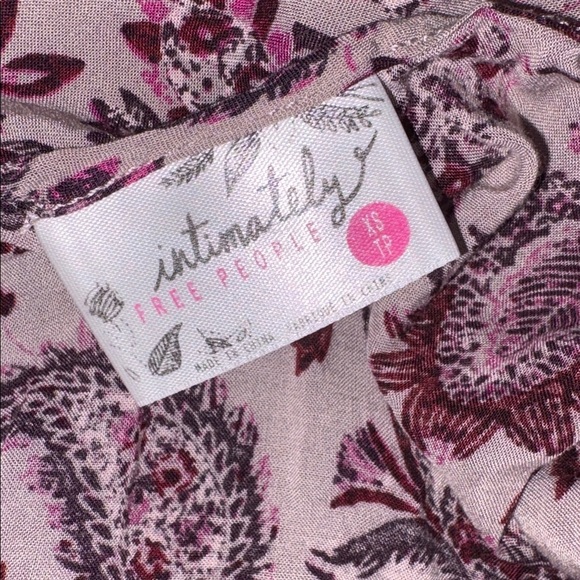 Free People Purple Trapeze Tank Dress Floral Chemise Size XS Oversized Tunic - Picture 5 of 7